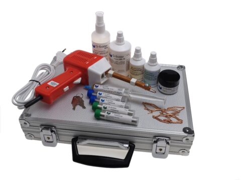 Kit with 75 W transformer soldering iron for electronics.